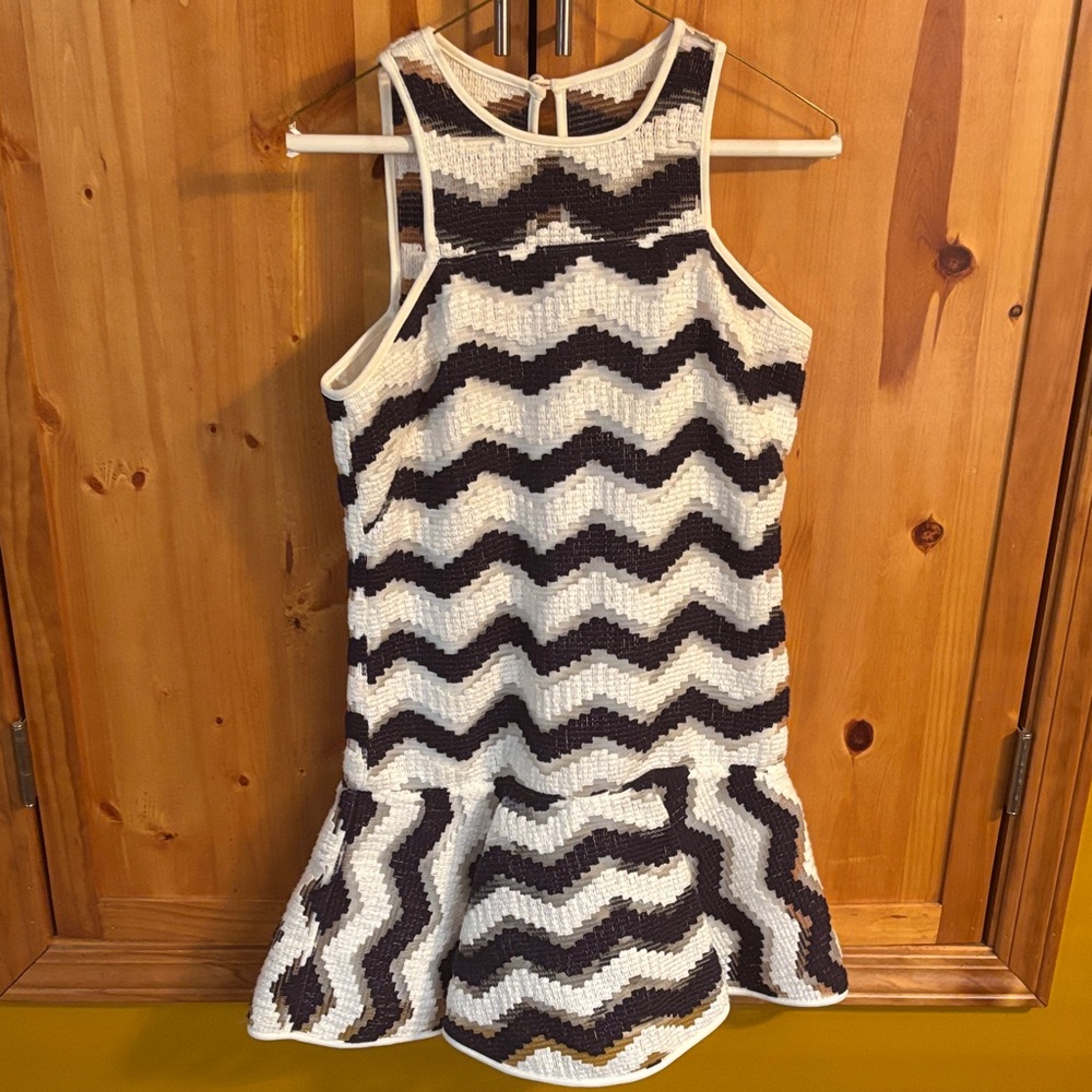 Milly Black and White Chevron Kids Dress